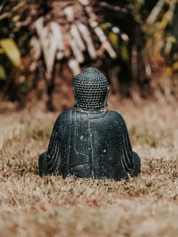 CMJ-M-SBJAP-21-N Statue Bouddha assis en pierre - 21 cm Méditation