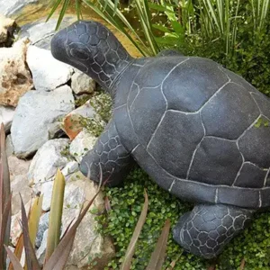 CMJ-M-TURTLE-F-60-N Statue tortue extérieur 60cm noir antique
