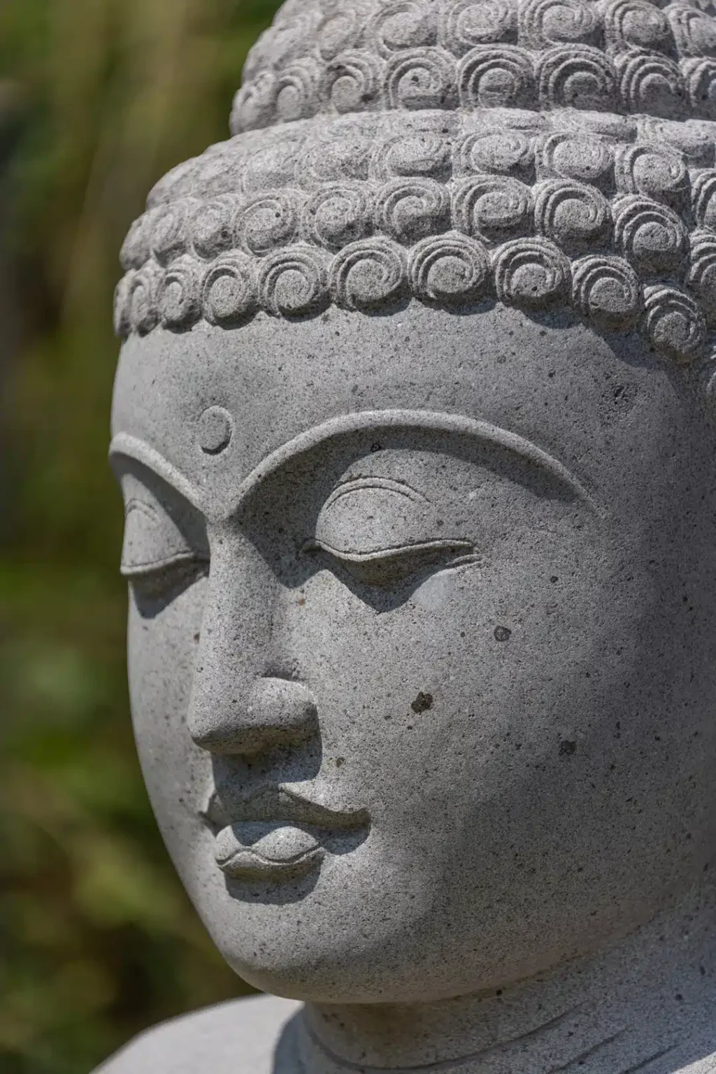 CMJ-PR-BDHEAD1-80-NAT Buste de Bouddha en pierre naturelle premium 80 cm