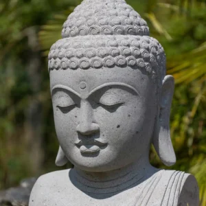 CMJ-PR-BDHEAD1-80-NAT Buste de Bouddha en pierre naturelle premium 80 cm