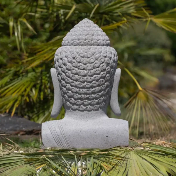 CMJ-PR-BDHEAD1-80-NAT Buste de Bouddha en pierre naturelle premium 80 cm