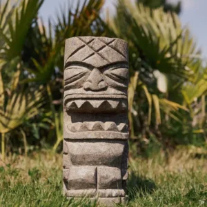 Totem Tiki polynésien en pierre volcanique - 50 cm Uta