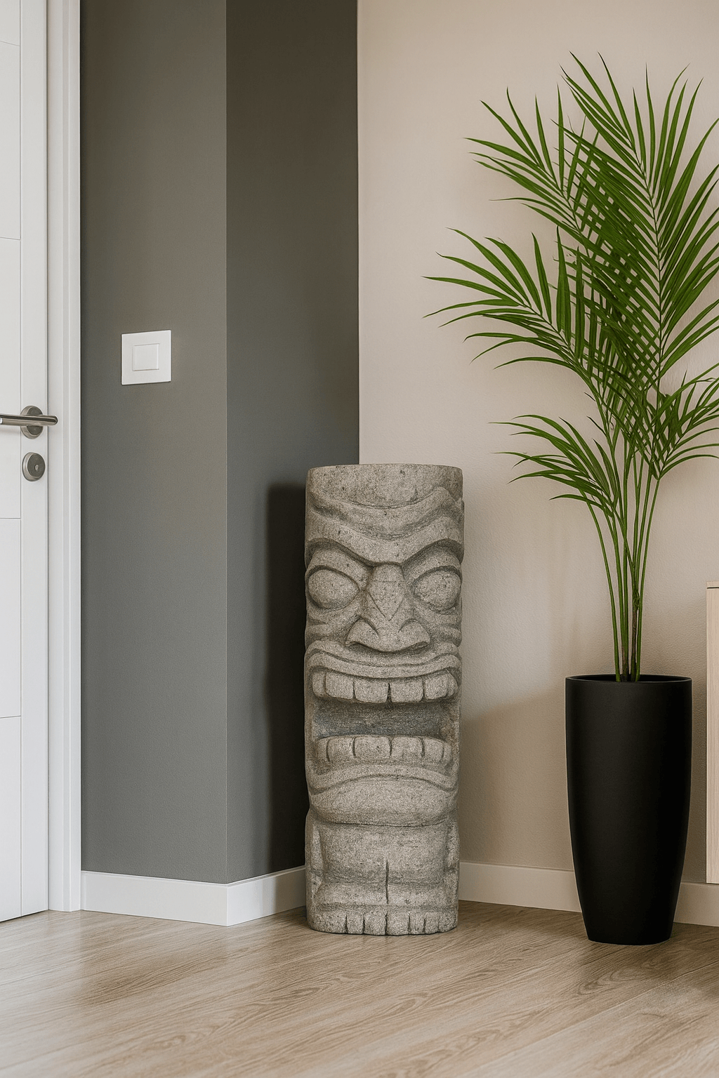 Statue Tiki - Totem polynésien en pierre volcanique -50 cm Arue 4 Statue Tiki - Totem polynésien en pierre volcanique -50cm Arue - (Visuel non contractuel - Mise en situation générée à titre indicatif)