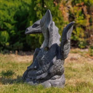 CMJ-M-DRAGON-70-N Statue dragon pour extérieur - Noir antique 70cm