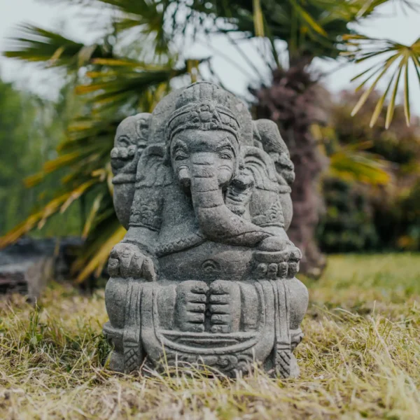 CMJ-PV-GANESH-50-NAT Statue Ganesh en pierre naturelle - 50cm