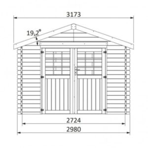 Abri de jardin bois traité 9 m2 Valodeal 34 mm marron Plan 1 - DECOR ET JARDIN