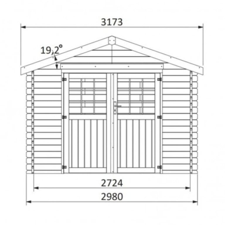 Abri de jardin bois traité 9 m2 Valodeal 34 mm marron - DECOR ET JARDIN 2 Abri de jardin bois traité 9 m2 Valodeal 34 mm marron Plan 1 - DECOR ET JARDIN