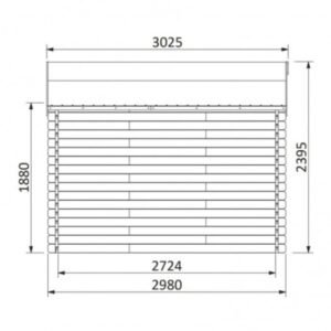 Abri de jardin bois traité 9 m2 Valodeal 34 mm marron Plan 2 - DECOR ET JARDIN