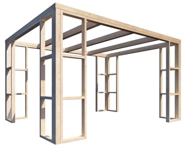 Pergola 4x3 en bois Ambre sans toile - DECOR ET JARDIN 30177-000