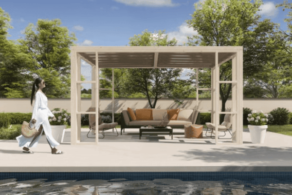 Pergola 4x3 en bois Ambre sans toile - DECOR ET JARDIN 30177-000 ambiance