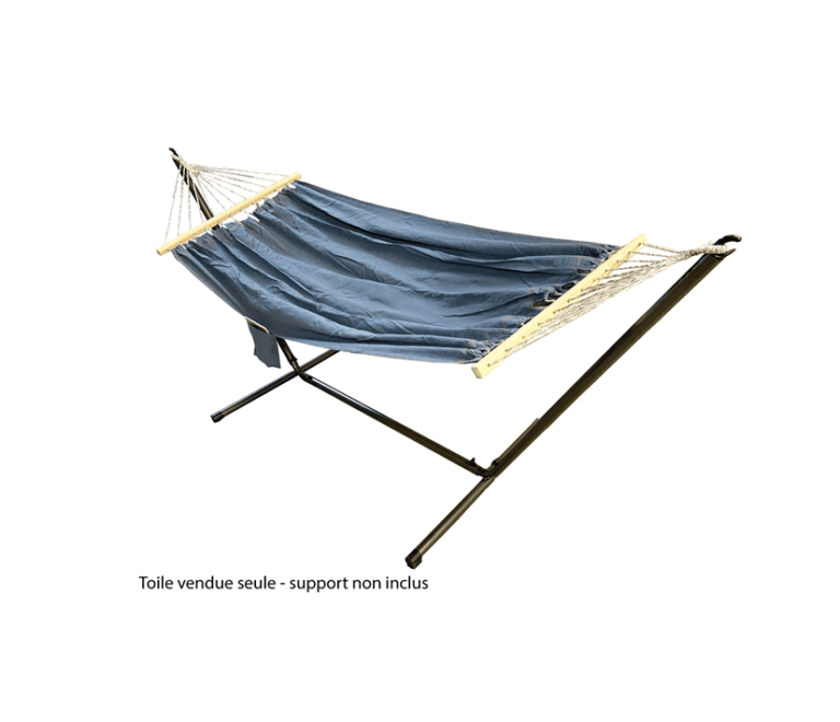 Hamac 1 pl 100 coton + barre d'écart et poche Blue jeans - Mérida - Couleurs du monde