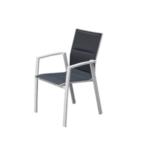 Ensemble table de jardin en verre et alu extensible + 6 chaises Anthony - Couleurs du monde (fauteuil seul)