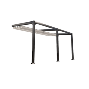 Pergola 6 x 3 adossée aluminium toile coulissante (structure seule) BARBADE - Couleurs du monde (détouré)