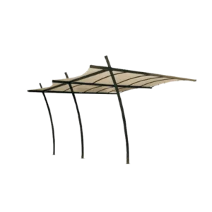 Pergola adossée 4x3 en acier avec toile d'ombrage polyester SYDNEY - Couleurs du monde (détouré)