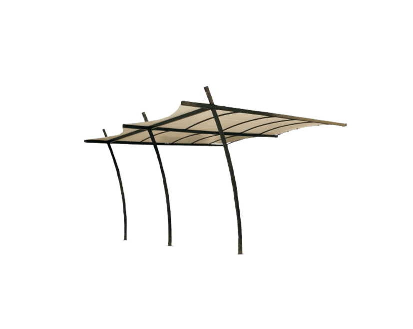 Pergola adossée 4x3 en acier avec toile d'ombrage polyester SYDNEY - Couleurs du monde (détouré)