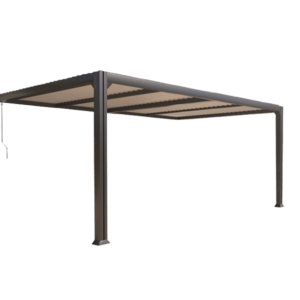 Pergola adossée aluminium bioclimatique 3.5x5 dbles pieds CHARLOTTE - Couleurs du monde (détouré)