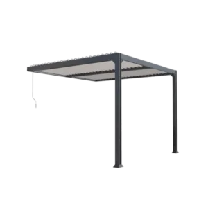 Pergola aluminium 3x3 adossée bioclimatique toit plat MIAMI - Couleurs du monde (détouré)