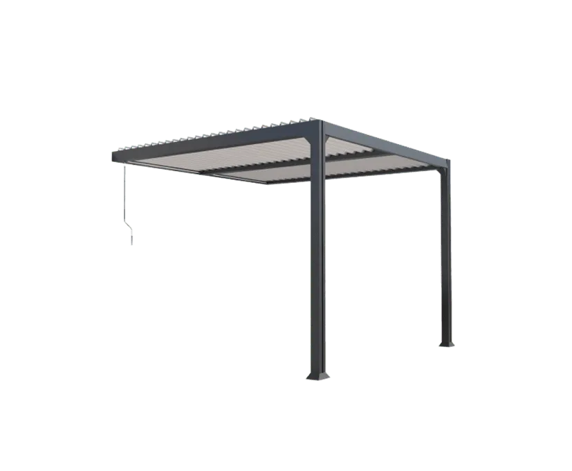 Pergola aluminium 3x3 adossée bioclimatique toit plat MIAMI - Couleurs du monde (détouré)