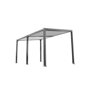 Pergola bioclimatique 4x3 adossée autoportante toit incliné aluminium BRISBANE - Couleurs du monde (détouré)