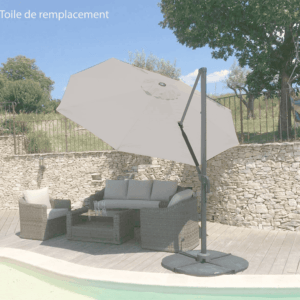 Toile parasol 200gr Gris perle Flora - Couleurs du monde