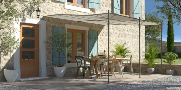 Tonnelle acier adossée Structure seule 4x3 PROVENCE