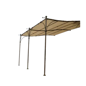 Tonnelle acier adossée Structure seule 4x3 PROVENCE (détouré)