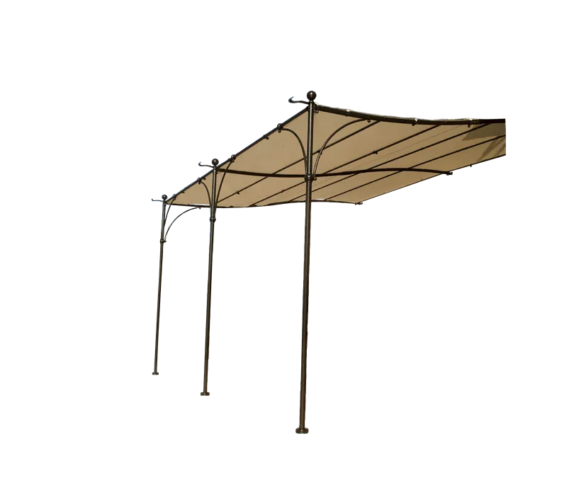 Tonnelle acier adossée Structure seule 4x3 PROVENCE (détouré)