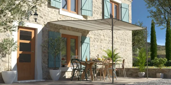 Tonnelle en acier adossée Structure seule 3x3 LUBERON - Couleurs du monde