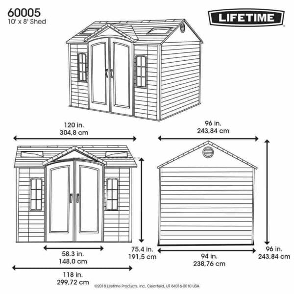 Maison de jardin 7 m2 en résine PEHD - Lifetime #60005 – Image 12