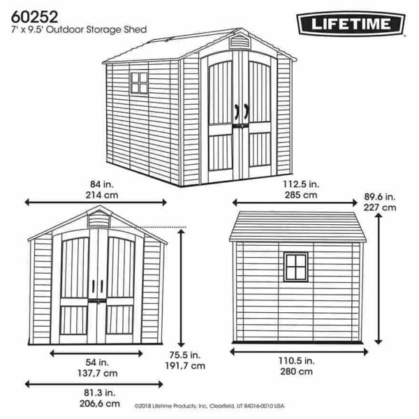 Abri de jardin résine 6m2 avec plancher PEHD - Lifetime #60252 – Image 9