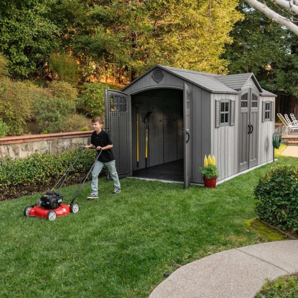 Porte double abri de jardin 11 m2 en résine PEHD - Lifetime #60318
