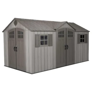 Porte double abri de jardin 11 m2 en résine PEHD - Lifetime #60318