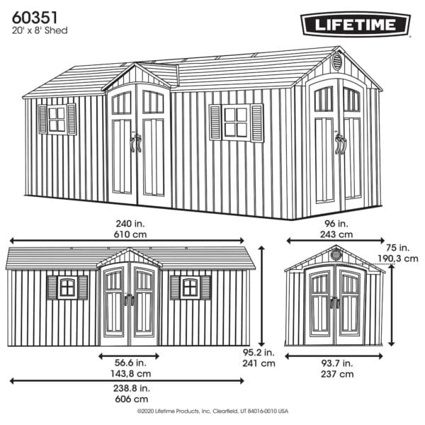 Abri de jardin 14 m2 en résine PEHD - Lifetime #60351 – Image 11