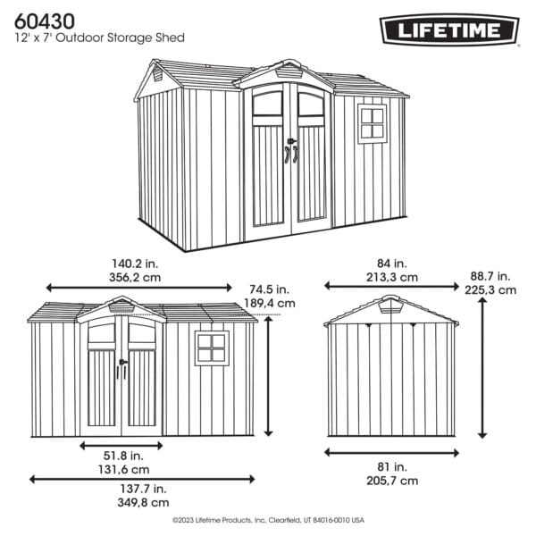 Maisonnette jardin 7 m2 en résine PEHD - Lifetime #60430U
