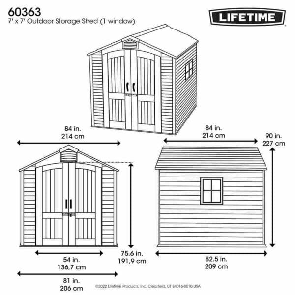 Abri de jardin en résine 4.5 m2 PEHD - Lifetime #60363 – Image 9