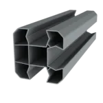 Poteau d'angle en option (compris : poteau d'angle 2M, 1 chapeau,1 embase, 1 cache rainure, 1 platine ou tube à sceller (selon hauteur))