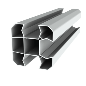 Poteau d'angle en option (compris : poteau d'angle 2M, 1 chapeau,1 embase, 1 cache rainure, 1 platine ou tube à sceller (selon hauteur))