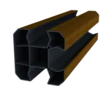 Poteau d'angle en option (compris : poteau d'angle 2M, 1 chapeau,1 embase, 1 cache rainure, 1 platine ou tube à sceller (selon hauteur))
