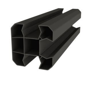 Poteau d'angle en option (compris : poteau d'angle 2M, 1 chapeau,1 embase, 1 cache rainure, 1 platine ou tube à sceller (selon hauteur))