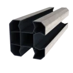 Poteau d'angle en option (compris : poteau d'angle 2M, 1 chapeau,1 embase, 1 cache rainure, 1 platine ou tube à sceller (selon hauteur))