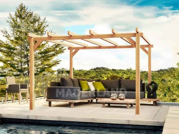 Pergola en bois autoportée lamellé collé Linares PL014 - Maderland