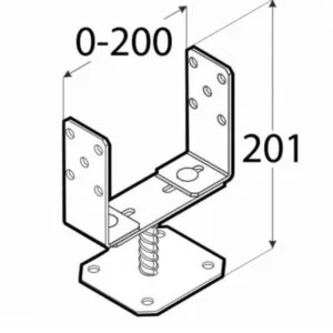 SPA70140 Support en option dimensions
