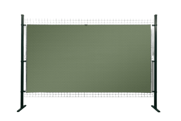 Brise-vue en résine tressée clôture et balcon 0.90x3M - 13 coloris disponibles - Rattan Art RD 12 Vert sur clôture grillage rigide