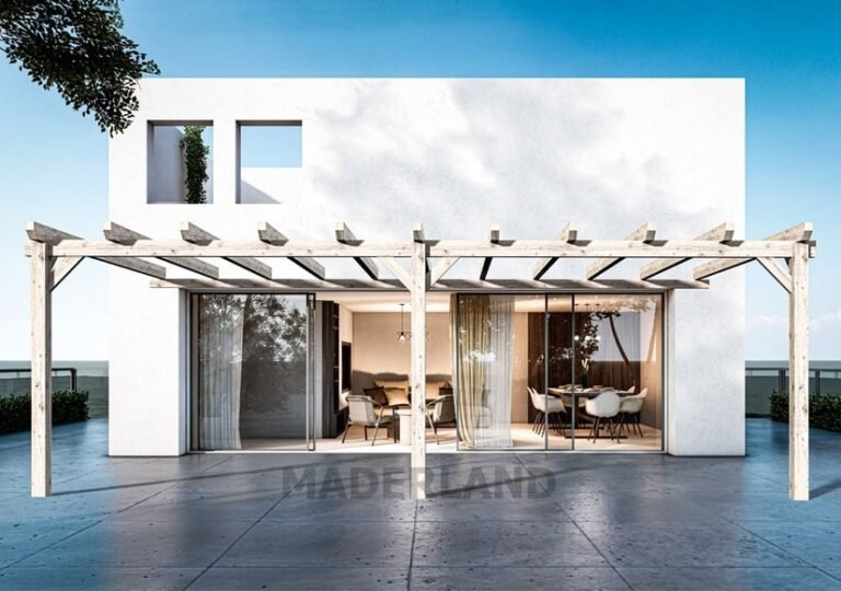 Pergola bois adossée lamellé collé Sevilla - Maderland PLA009