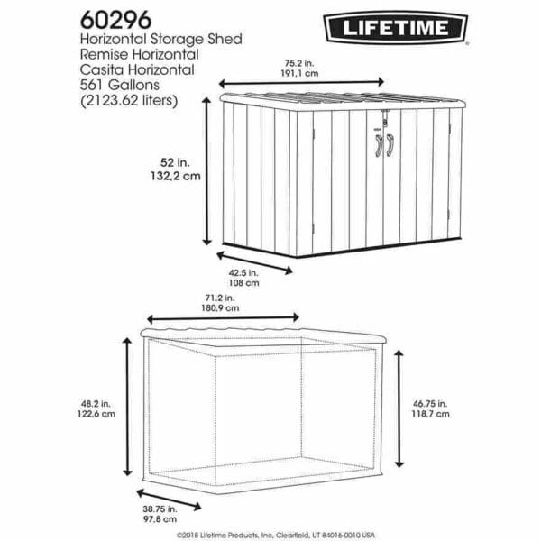 Grand coffre de rangement extérieur étanche - Lifetime #60296U