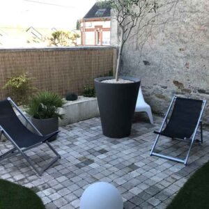 Chilienne aluminium - toile anthracite - Lot de 2 pcs - Banliat - en situation