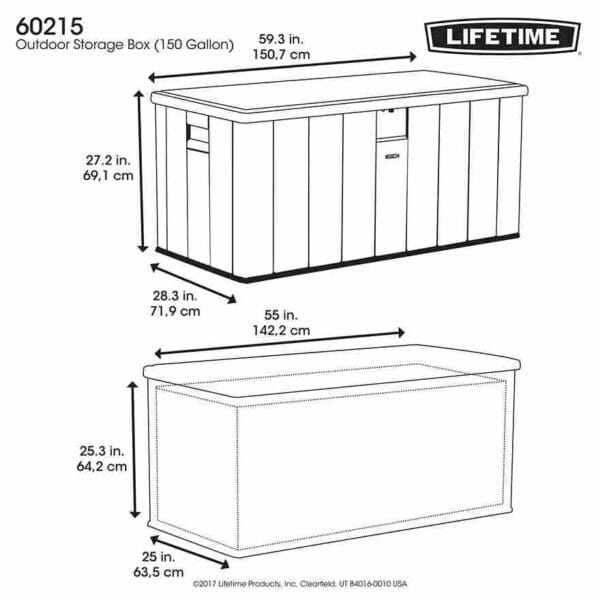 Coffre de jardin XXL étanche 567L - Lifetime #60215