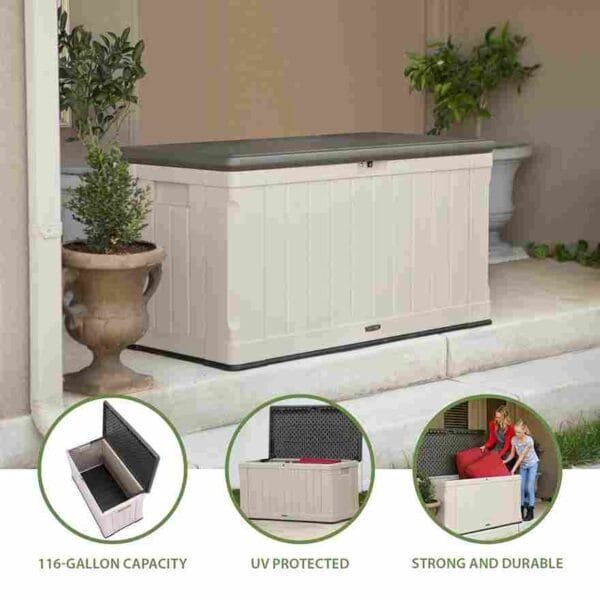 Coffre de rangement de jardin étanche 439L - Lifetime #60186