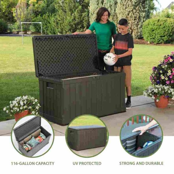 Coffre de rangement extérieur étanche pour jardin 439L - Lifetime #60089