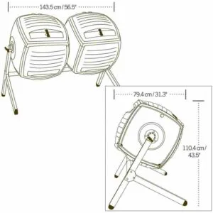 Composteur double rotatif 378L - Lifetime #60072